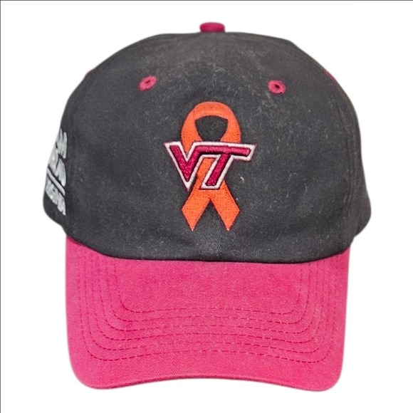 Virginia Tech Other - Virginia Tech VT Hokies Hat Cancer Awareness Ribbon Cap Black Football